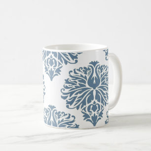 Caneca De Café Cinza francesa Elegante Damask Coffee Mug