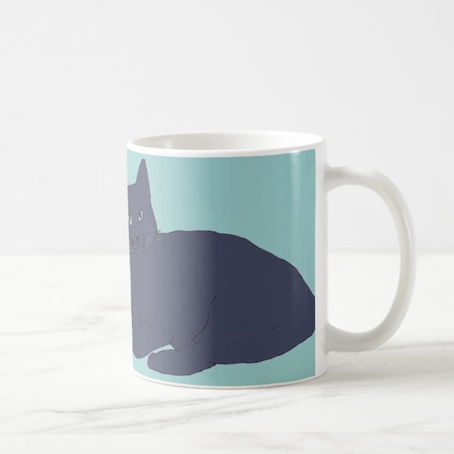 Caneca De Café Cinza Gatinho (Direita)