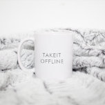 Caneca De Café Cinza Mínima Simples, Personalizada, DESLIGAR<br><div class="desc">Cinza Mínima Simples Personalizada,  TIRE-A OFFLINE Coffee Mug - TEXTO E CORES personalizáveis</div>