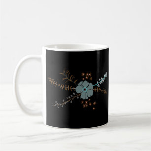 Caneca De Café Cinza Rosa Branco Motif Preto Fluente
