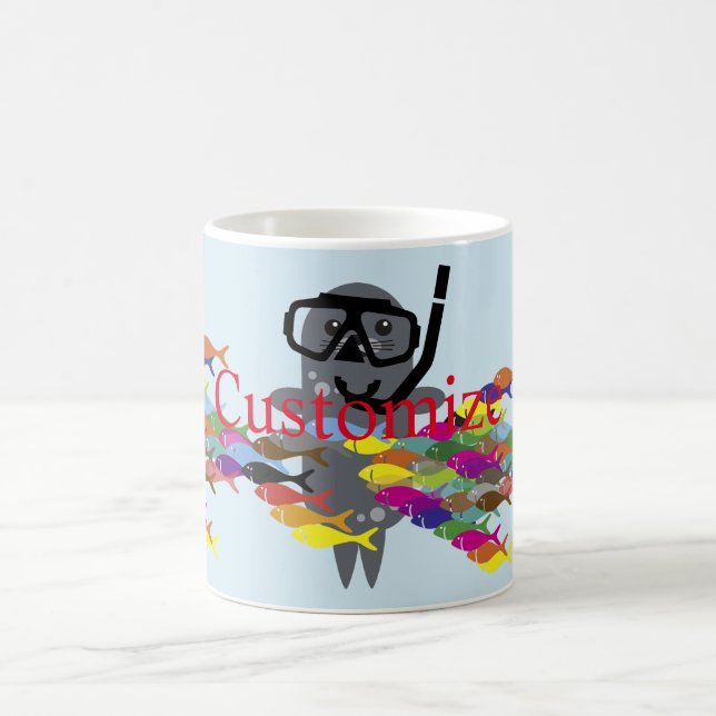 Caneca De Café Cinza Seal Thunder_Cove (Centro)