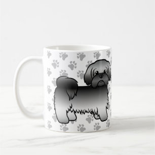 Caneca De Café Cinza Shih Tzu Cute Cartoon Dog Ilustração
