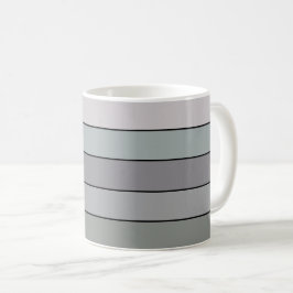 Caneca De Café Cinza Verde Com Faixa Preta Em Papel De Aquarela
