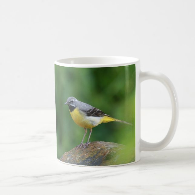 Caneca De Café Cinza Wagtail - pássaro (Direita)