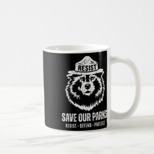 Caneca De Café Cinza Wolf Bear Resiste Protege Mulheres do Parque