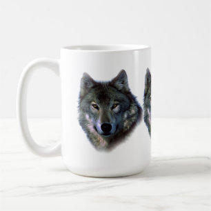 Caneca De Café Cinza Wolf Eyes