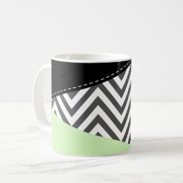 Caneca De Café Cinza Zigzag, Cinza Chevron, Zigzag Patterno, Casa