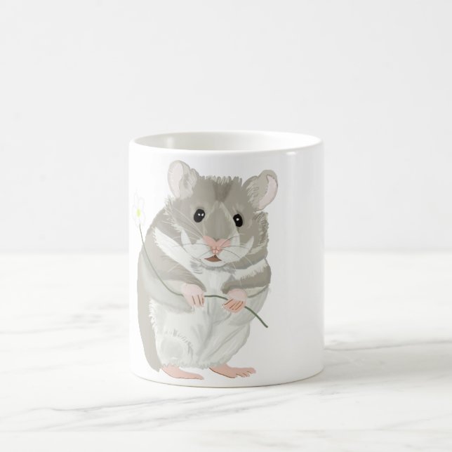 Caneca De Café Cinzas bonitas e Hamster Branco (Centro)