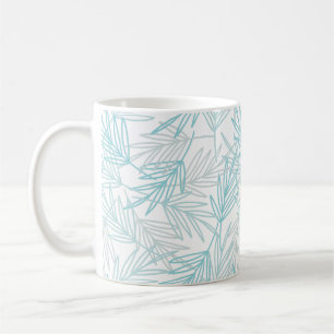 Caneca De Café Cinzas bonito E Folha Azul