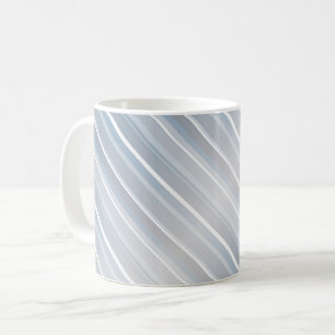 Caneca De Café cinzas com na moda striped azul