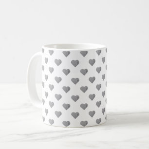 Caneca De Café Cinzas Concretas Simétricas em Branco