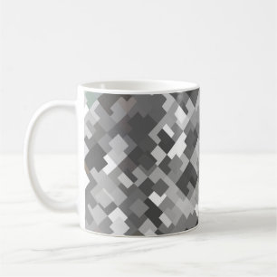Caneca De Café Cinzas de mosaico abstrato brilhante sem costura p