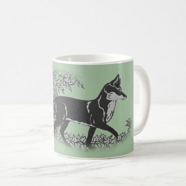 Caneca De Café Cinzas De Raposa De Madeira, Animais Russos De Vin (Frente Esquerda)