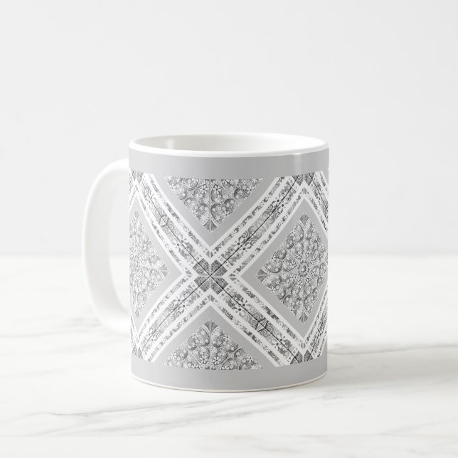 Caneca De Café Cinzas de rendas cerâmicas (Frente Esquerda)