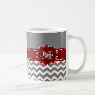 Caneca De Café Cinzas e obscuridade - Chevron vermelho