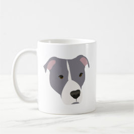 Caneca De Café Cinzas e Pitbull Branco