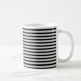 Caneca De Café Cinzas, listras preto e branco