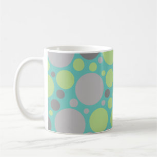 Caneca De Café Cinzas modernas e bolhas verdes