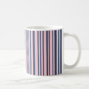 Caneca De Café Cinzas profundas, azuis e riscas rosa