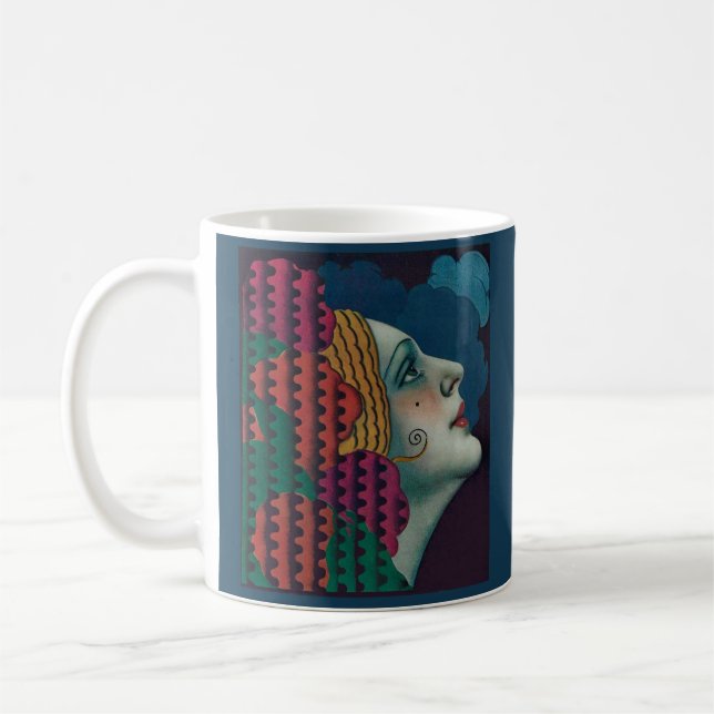 Caneca De Café circa 1930 art deco woman print (Esquerda)