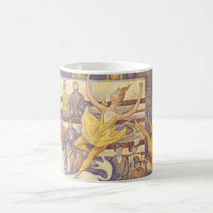Caneca De Café Circo por Georges Seurat, Arte Pontilhista Vintage
