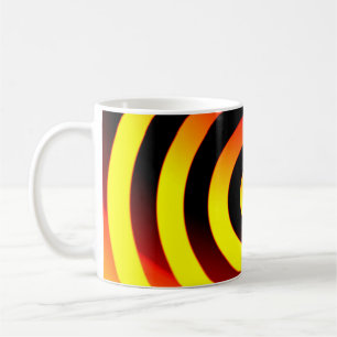Caneca De Café círculo com fundo geométrico em t colorido