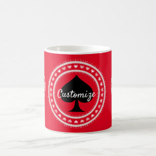 Caneca De Café Círculo Corações Negros Espadas Negros Trovão_