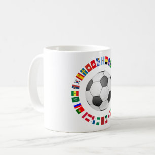 CANECA DE CAFÉ CÍRCULO DAS BANDEIRAS DA EQUIPE DO FUTEBOL 2018 D