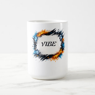 Caneca De Café Círculo de Energia – Design de Texto Personalizáve
