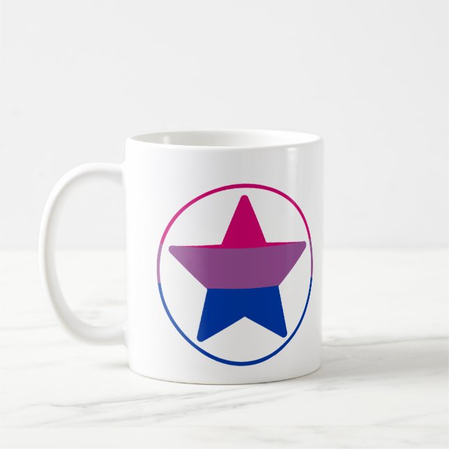 Caneca De Café Círculo de Estrela do Orgulho Bissexual (Esquerda)