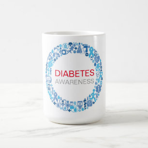 Caneca De Café Círculo do azul da consciência do diabetes