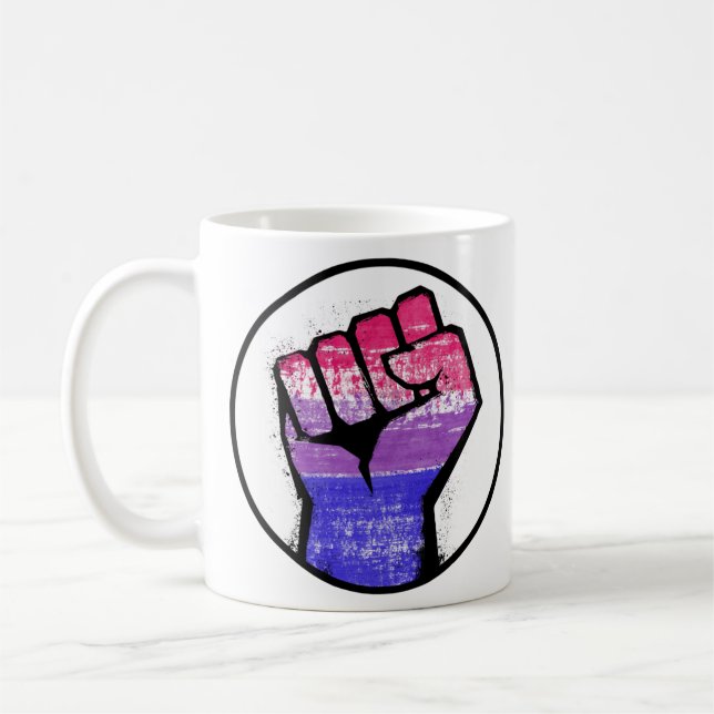 Caneca De Café Círculo do Punho Orgulho Bissexual (Esquerda)