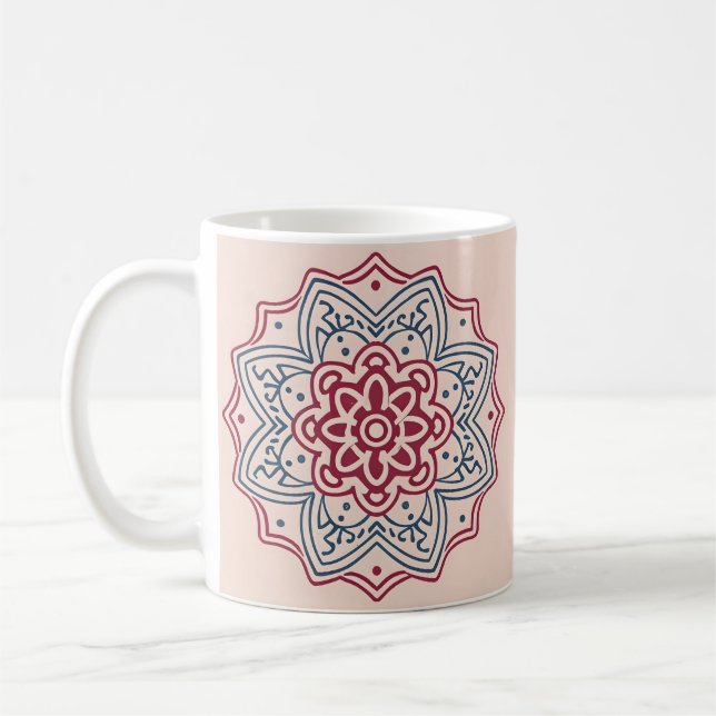 Caneca De Café círculo em mosaico. mandala (Esquerda)