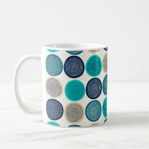 Caneca De Café Círculo Escandinavo Pontos Mandala Padrão 1