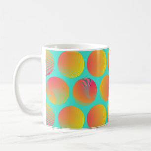 Caneca De Café círculo gráfico padrão sem costura em azul lara