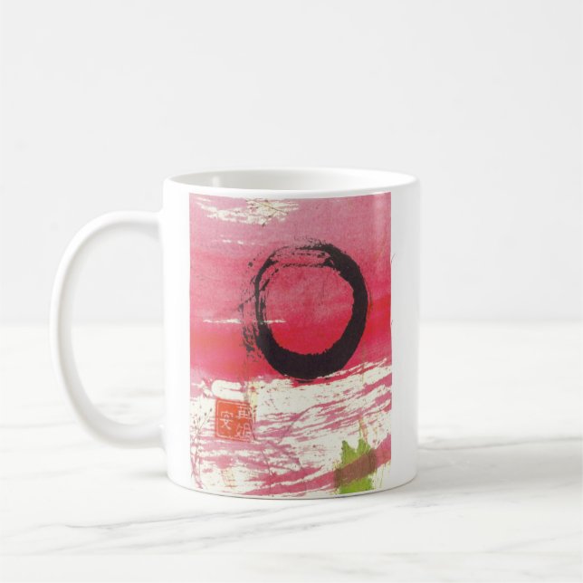 Caneca De Café Círculo magenta do zen (Esquerda)