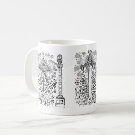 Caneca De Café Círculo Mágico Estranho Sigil Chaos Magic Witchcra