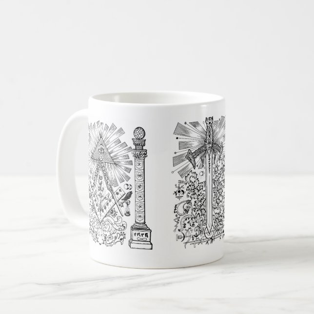 Caneca De Café Círculo Mágico Estranho Sigil Chaos Magic Witchcra (Frente Esquerda)