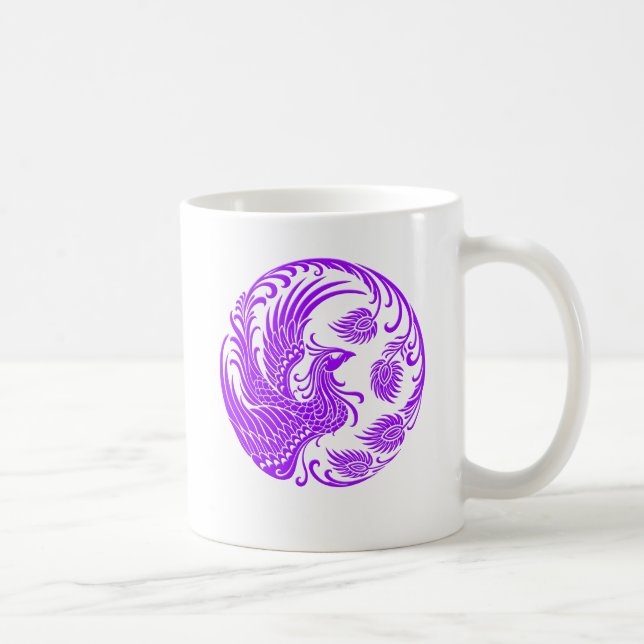 Caneca De Café Círculo roxo tradicional de Phoenix no vermelho (Direita)