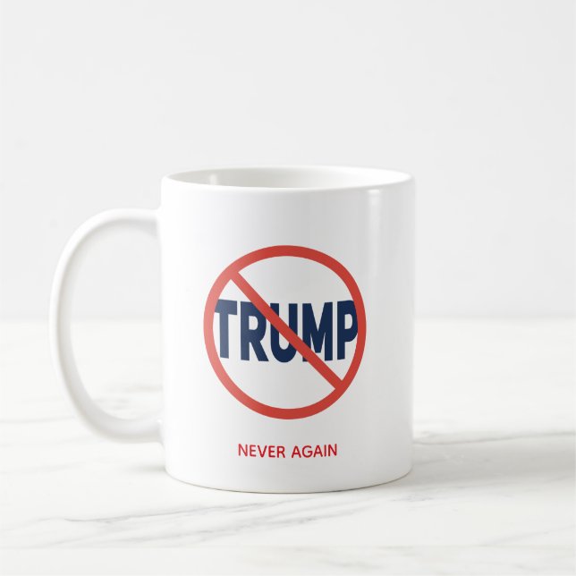 Caneca De Café Círculo Vermelho Sem Sinal Anti-Trump Opinião Polí (Esquerda)