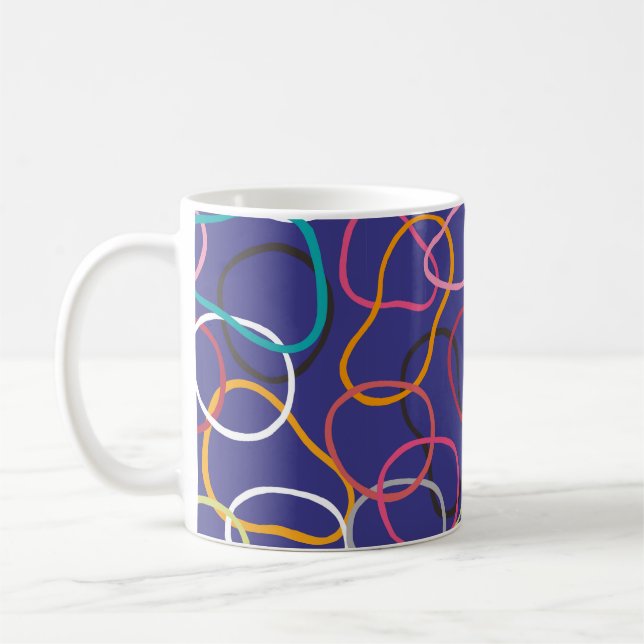 Caneca De Café Círculos, abstrato banda padrão de vinheta uniform (Esquerda)