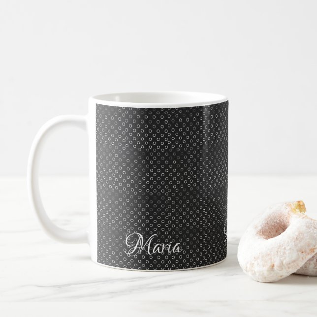 Caneca De Café Círculos Brancos (Com Donut)