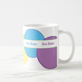 Caneca De Café Círculos coloridos de primavera em pastel com o se