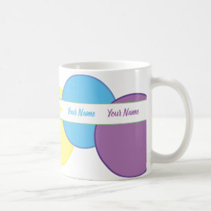 Caneca De Café Círculos coloridos de primavera em pastel com o se