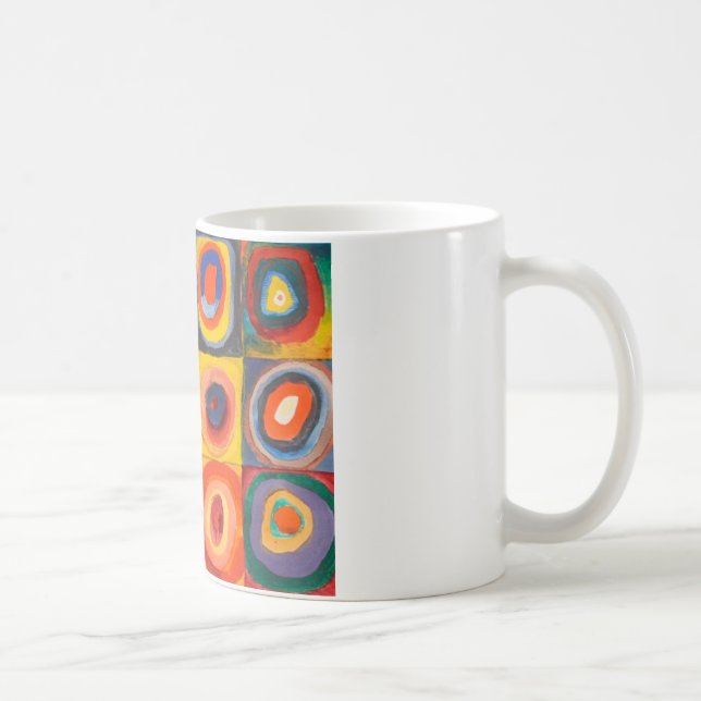 Caneca De Café Círculos Concentrados Quadrados de Kandinsky (Direita)