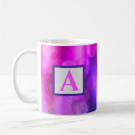 Caneca De Café Círculos cor-de-rosa e Abstrato púrpura Padrão Caf