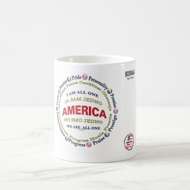 Caneca De Café Círculos da América - Bósnio (Centro)