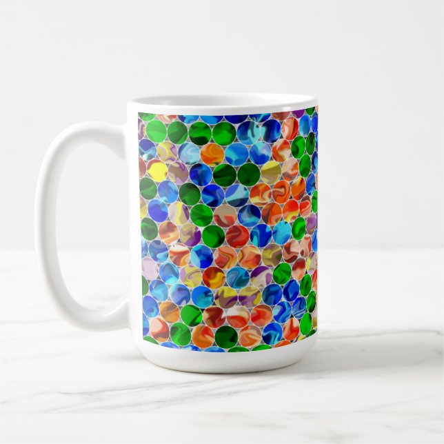 Caneca De Café Círculos Da Mesma Forma Rodar 15oz Mug (Esquerda)