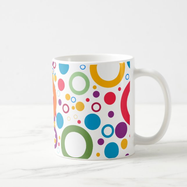 Caneca De Café Círculos das cores (Direita)