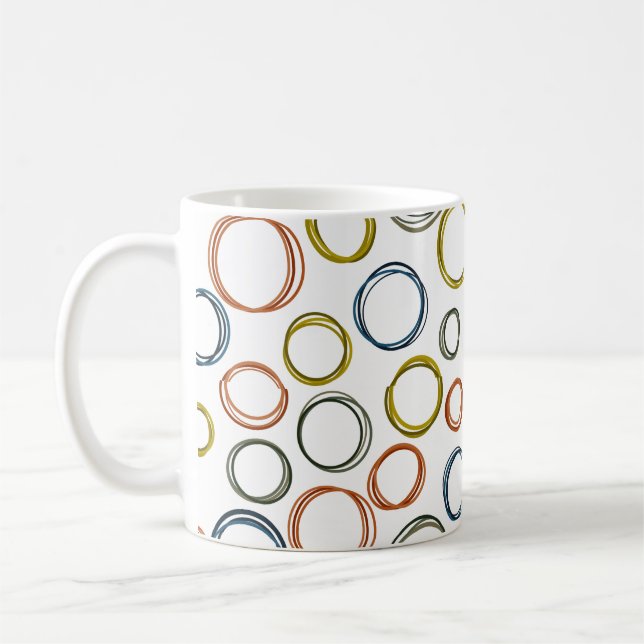 Caneca De Café Círculos de Boho (Esquerda)